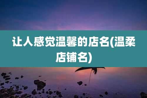 让人感觉温馨的店名(温柔店铺名)