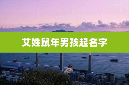 艾姓鼠年男孩起名字
