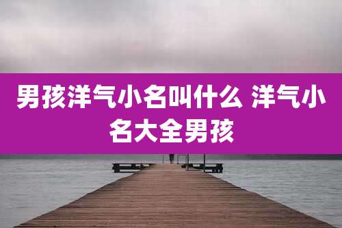 男孩洋气小名叫什么 洋气小名大全男孩