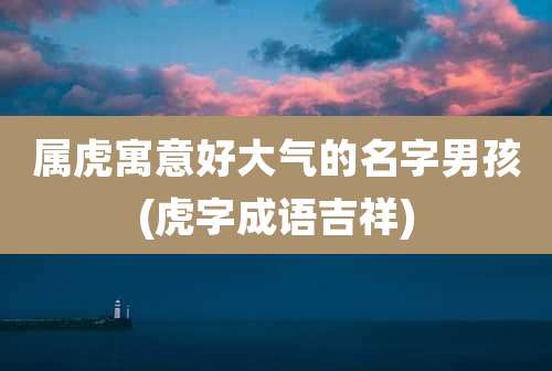 属虎寓意好大气的名字男孩(虎字成语吉祥)