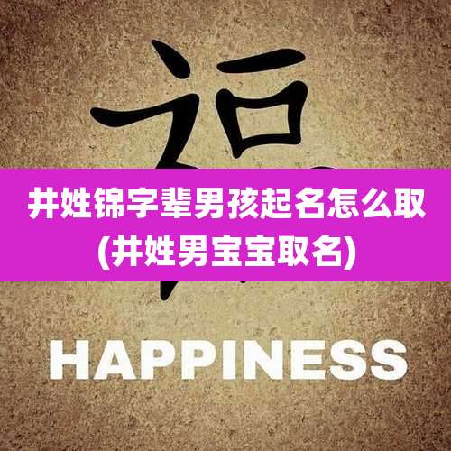 井姓锦字辈男孩起名怎么取(井姓男宝宝取名)