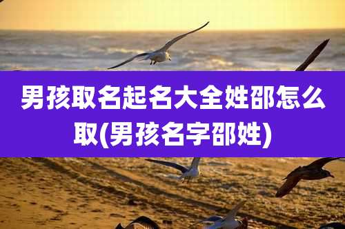 男孩取名起名大全姓邵怎么取(男孩名字邵姓)