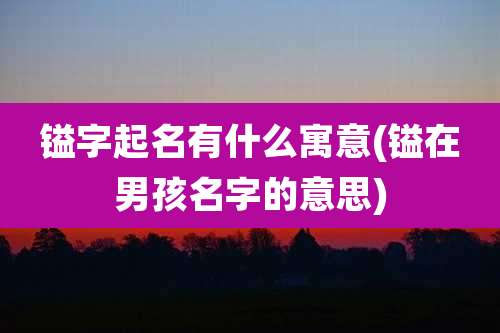 镒字起名有什么寓意(镒在男孩名字的意思)
