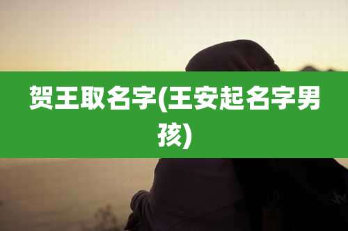 贺王取名字(王安起名字男孩)
