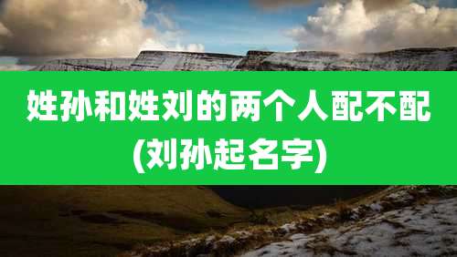 姓孙和姓刘的两个人配不配(刘孙起名字)