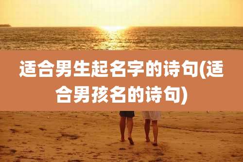 适合男生起名字的诗句(适合男孩名的诗句)
