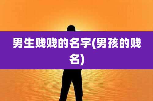 男生贱贱的名字(男孩的贱名)