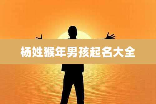 杨姓猴年男孩起名大全