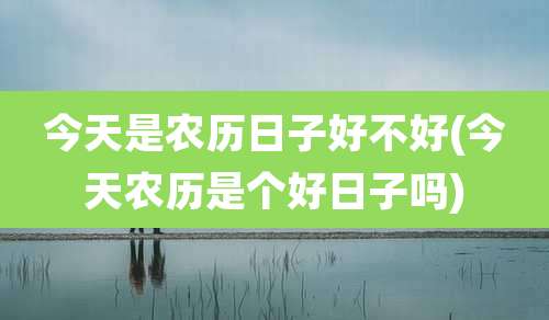 今天是农历日子好不好(今天农历是个好日子吗)