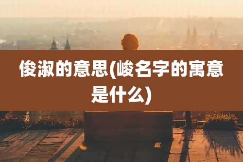 俊淑的意思(峻名字的寓意是什么)