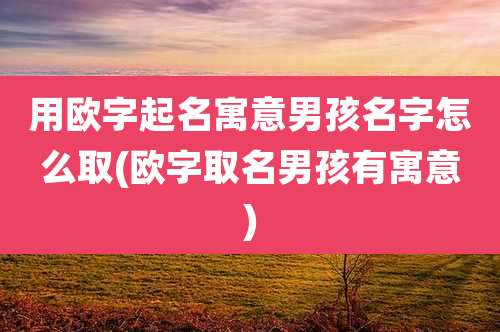 用欧字起名寓意男孩名字怎么取(欧字取名男孩有寓意)