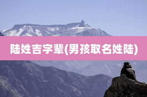 陆姓吉字辈(男孩取名姓陆)