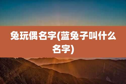 兔玩偶名字(蓝兔子叫什么名字)