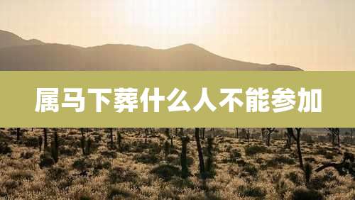 属马下葬什么人不能参加