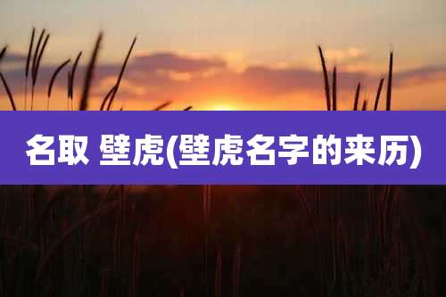 名取 壁虎(壁虎名字的来历)