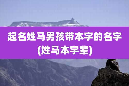 起名姓马男孩带本字的名字(姓马本字辈)