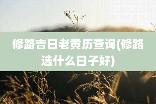 修路吉日老黄历查询(修路选什么日子好)