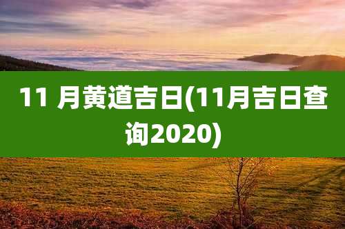 11 月黄道吉日(11月吉日查询2020)