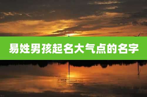 易姓男孩起名大气点的名字