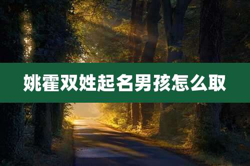 姚霍双姓起名男孩怎么取