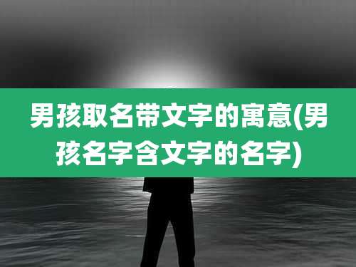 男孩取名带文字的寓意(男孩名字含文字的名字)
