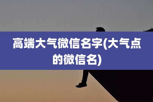 高端大气微信名字(大气点的微信名)