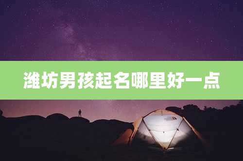潍坊男孩起名哪里好一点