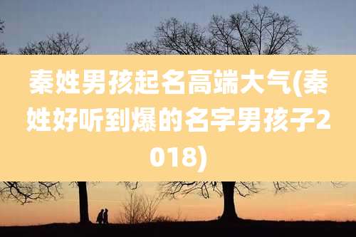 秦姓男孩起名高端大气(秦姓好听到爆的名字男孩子2018)