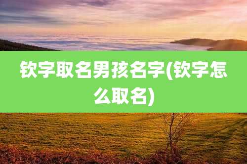 钦字取名男孩名字(钦字怎么取名)