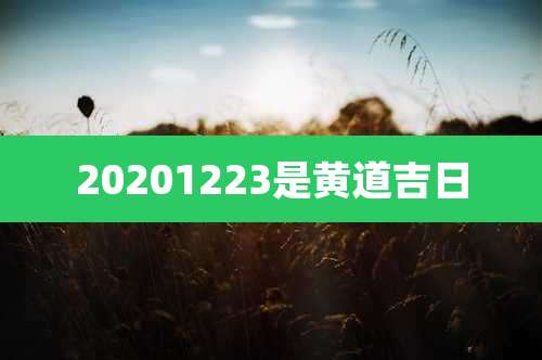 20201223是黄道吉日