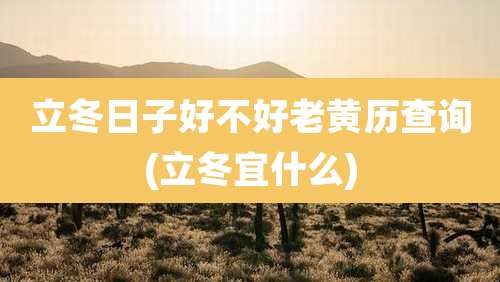 立冬日子好不好老黄历查询(立冬宜什么)