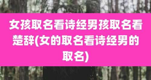 女孩取名看诗经男孩取名看楚辞(女的取名看诗经男的取名)