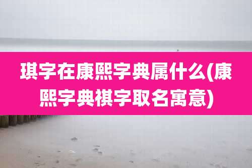 琪字在康熙字典属什么(康熙字典祺字取名寓意)