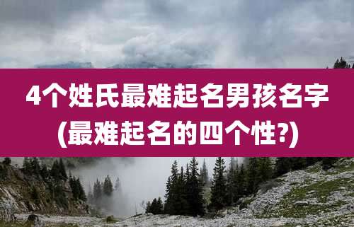4个姓氏最难起名男孩名字(最难起名的四个性?)