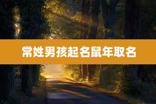 常姓男孩起名鼠年取名