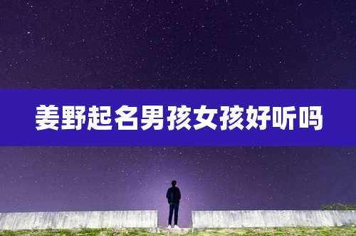 姜野起名男孩女孩好听吗