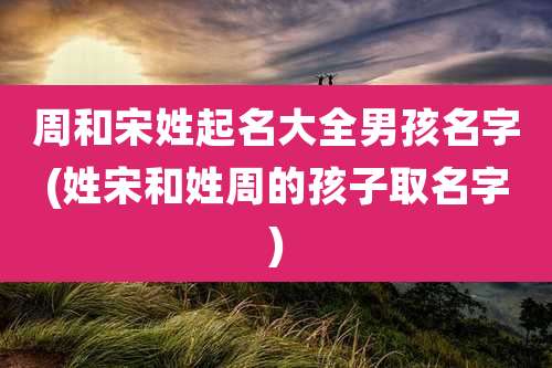 周和宋姓起名大全男孩名字(姓宋和姓周的孩子取名字)
