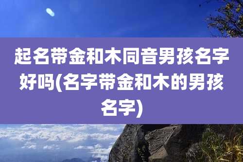 起名带金和木同音男孩名字好吗(名字带金和木的男孩名字)