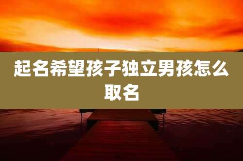 起名希望孩子独立男孩怎么取名