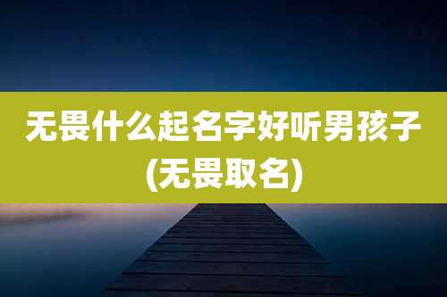 无畏什么起名字好听男孩子(无畏取名)