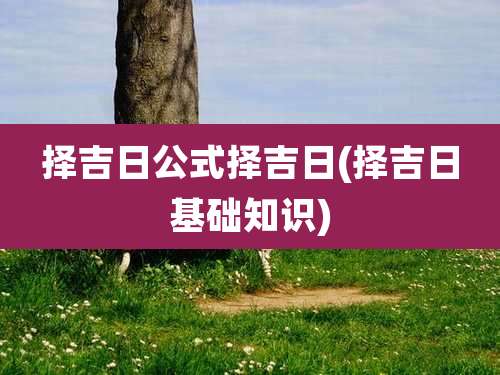 择吉日公式择吉日(择吉日基础知识)