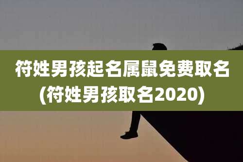 符姓男孩起名属鼠免费取名(符姓男孩取名2020)