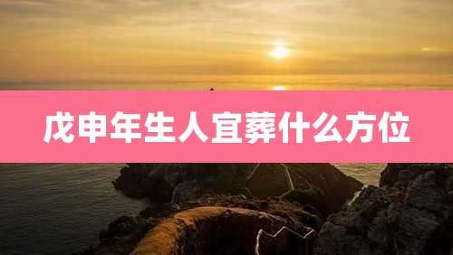 戊申年生人宜葬什么方位