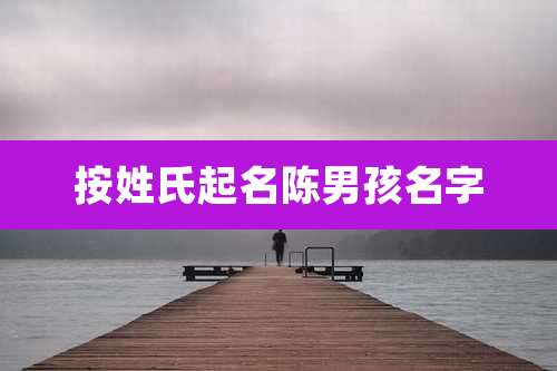 按姓氏起名陈男孩名字