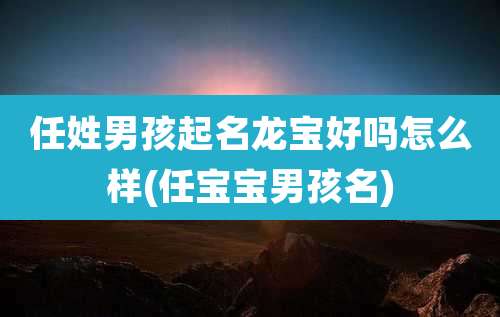 任姓男孩起名龙宝好吗怎么样(任宝宝男孩名)