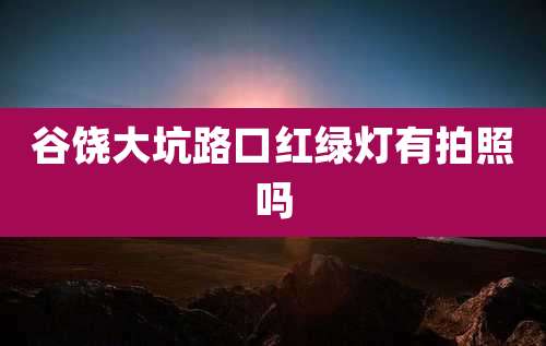 谷饶大坑路口红绿灯有拍照吗