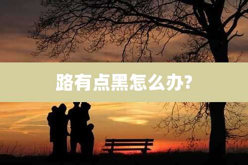 路有点黑怎么办?