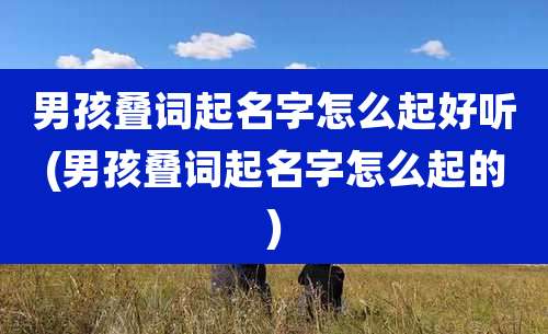 男孩叠词起名字怎么起好听(男孩叠词起名字怎么起的)