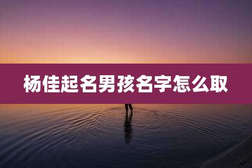 杨佳起名男孩名字怎么取
