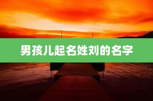 男孩儿起名姓刘的名字